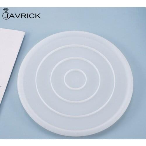 Crystal Epoxy Resin Mold Coaster Round Tray Mirror Plate Casting Silicone Mould DIY Crafts Jewelry Making Tools