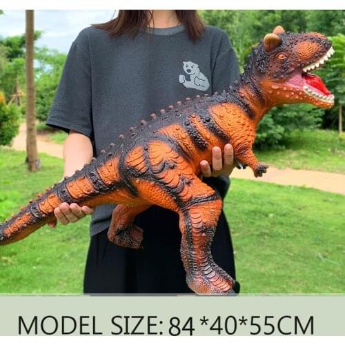 74cm Large Dinosaur Model Shark Plastic Washable Muppet Tyrannosaurus Rex Raptor World Park Dinosaur Model Children New Year Toy