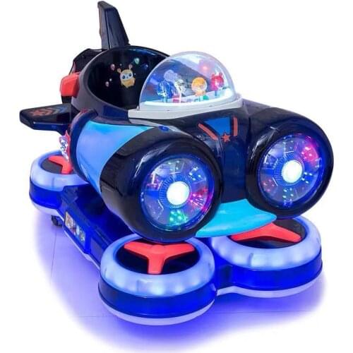 Coin operated kiddie rides, swing machine, space ship