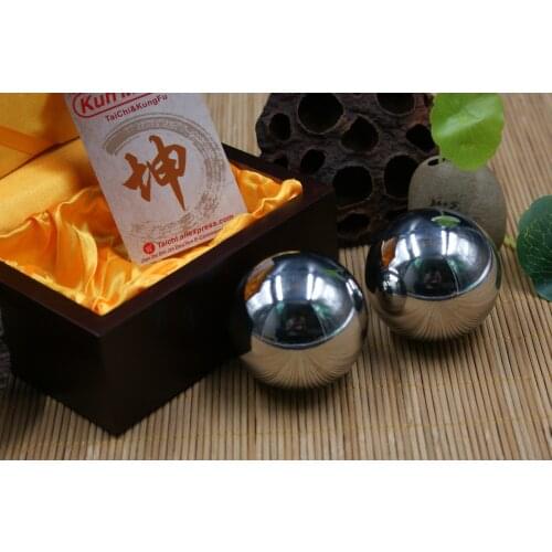 Kunmaster iron tai chi kung fu ball, old handball solid ball 430 stainless steel ball, player health massage ball