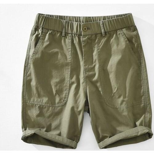 2021 New style summer workwear pure cotton shorts men fashion retro elastic waist shorts for men 28-36 pantalones pantaloni