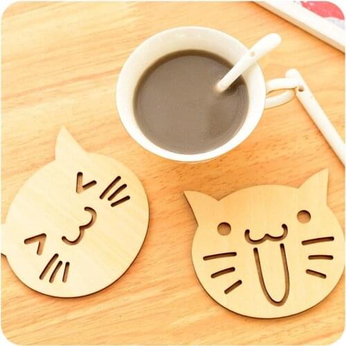 Wholesale Korea Creative Cute Little Animal Wooden Coaster Coaster Desktop Mat Cup Mat