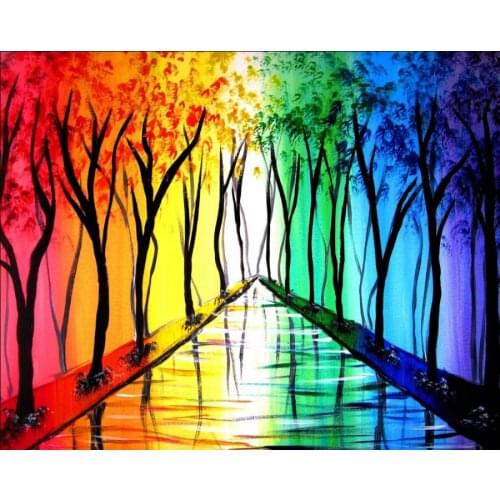 Scenery tree, cartoon diamond cross embroidery 5D square/round diamond painting diamond mosaic home decoration Halloween gifts