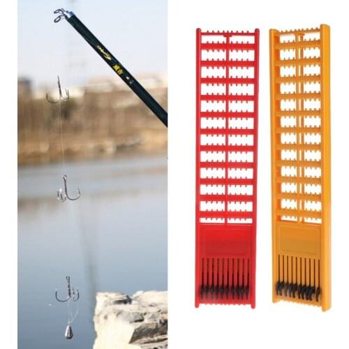Fishing Rig Board Plastic Double Side Spring Hooks Storage Catch Holder Random