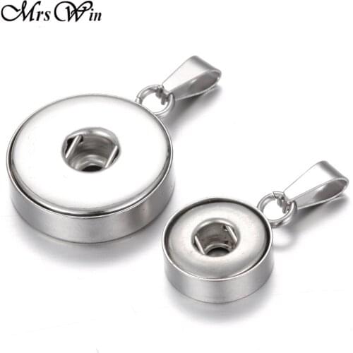 6pcs/lot Mrs Win Snap Jewelry Findings stainless steel Accessories Pendants fit 18mm snap Necklace buttons Bracelet