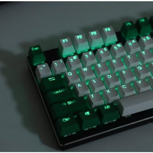 OEM Profile 108 Key Top Printed Double Shot PBT Shine Through Translucent GK61 Keycaps For Cherry Mechanical Keyboard 61 87 104
