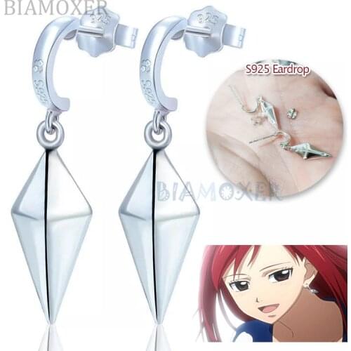 Erza Eardrop Cosplay New Anime Fairy Tail 925 Silver Drop Earrings Jewelry Cosplay accessories Gift
