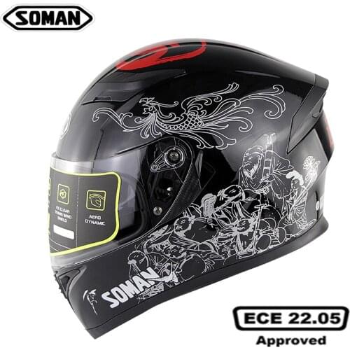 SOMAN Helmet Motorcycle Bluetooth Full Face Casque Double Visors ECE Kask Motorbike Racing Moto Casco SOMAN 960