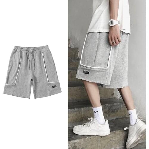 2021 Solid Mens Shorts Summer Mens Beach Shorts Harajuku Streetwear Jogger Shorts Men Summer Loose Elastic Waist Hip Hop Shorts