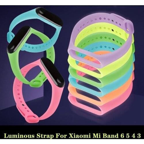 Luminous Strap For Xiaomi Mi Band 6 5 4 Silicone TPU Replacement Glowing Wristband For Xiaomi MiBand 5 6 Mi Band5 Band6 Bracelet