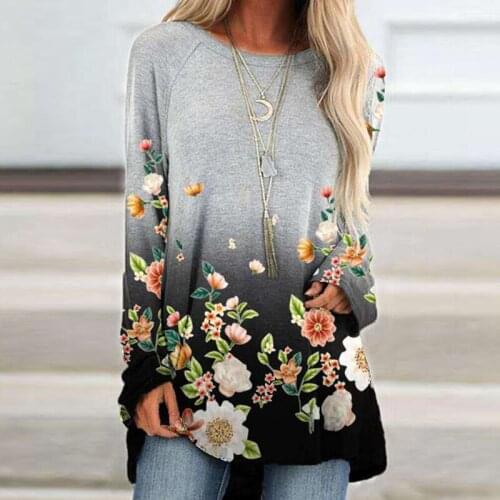 New Butterfly Print T-Shirt Women Loose Oversize Tops Elegant O-neck Long Sleeve Long Pullover 5XL Plus Size Autumn Clothing