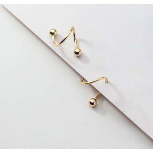 Simple Spiral Earring 925 Sterling Silver Earrings Studs Ear Piercing Gold Jewelry For Women Girl Gift Minimalist Korean Brincos