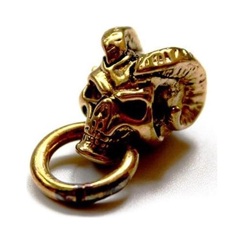 1PC Brass Rams Skull Skeleton EDC Pendant Multi Tools Umbrella rope Knife Beads Accessories Tools Outdoor Camping Equipment