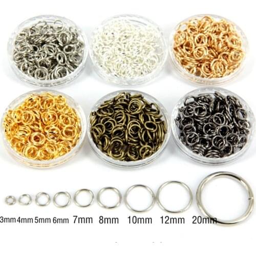 1pack 3/4/5/6/7/8/10mm Metal DIY Jewelry Findings Open Single Loops Jump Rings for Jewelry Making Accessories