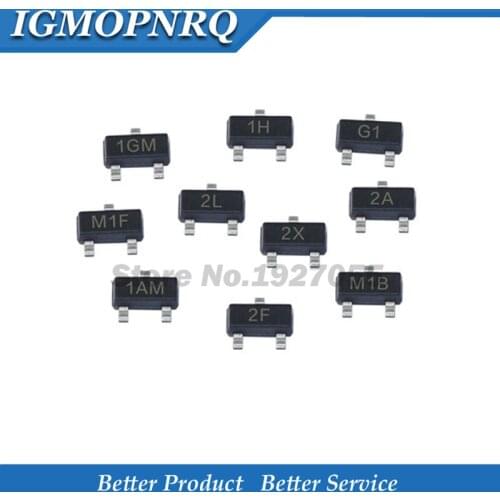 100PCS MMBT3906 MMBT3904 MMBT4401 MMBT5401 MMBT5551 MMBTA42 MMBTA92 SOT-23 Transistor new