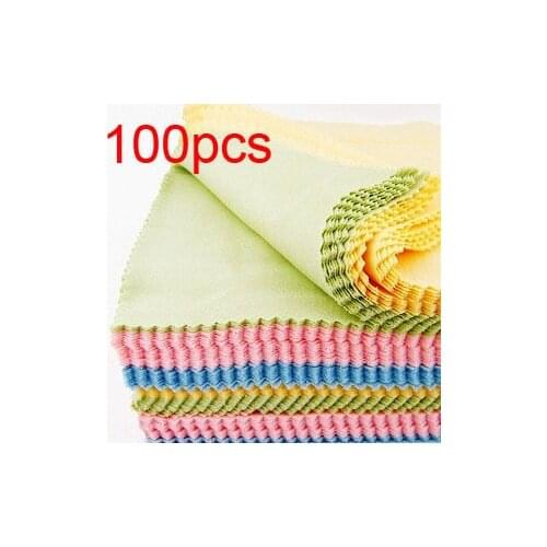 100 Pieces Colorful microfiber lens cleaning cloth Camera screen cleaning kit sunglass cloth