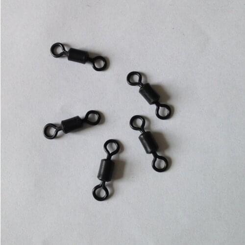 1000 X Long Barrel Rolling Swivels - Non Glare Balck Colour-Fits Safety Lead Clips, Carp Terminal Tackles for Carp Fishings