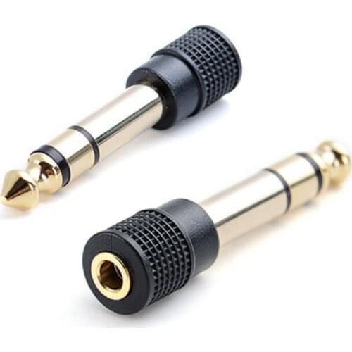 50pcs/lot Audio 6.5mm Male to 3.5mm Female Stereo Plug Adapter for Speaker Aux Cable Jack 3.5