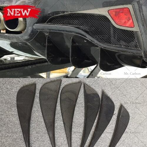 FOR FERRARI 458 OEM STYLE CARBON FIBER REAR BUMPER CANARD LIP TRIM 6PCS TUNING PART FOR 458 CARBON REAR DIFFUSER SPLITTER RACING