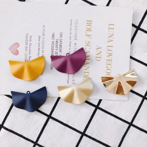 6pcs/lot 25*38mm Sector Shape Charm jewelry accessories Fan-shaded Pendant Alloy Painted Pendants