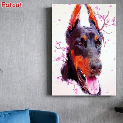 New arrival Doberman Pinscher diamond mosaic full drill square round diamond painting cross stitch Diamond Embroidery PP2176