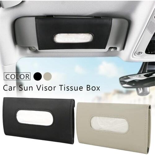 Car Sunshade Paper Towel Bag Multi - Function Leather Car Hanging Seat Car Carton Tissue Box Shade Paper Towel Box