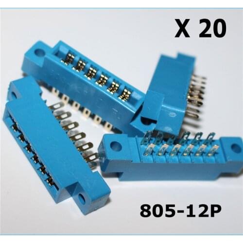 Free shhipping 20PCS 805 Series 3.96mm Pitch 2X6P 12pin PCB Mount Card Edge Connector