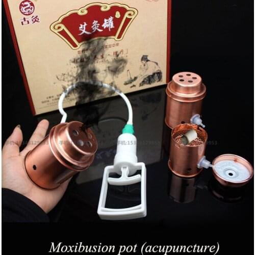 Household moxibustion pot vacuum copper facing cupping 3pcs/set Cupping device Ay Tsao/asiatic wormwood acupuncture Moxibustion