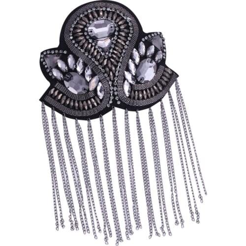 One piece breastpin tassels shoulder board mark knot Epaulet metal patches badges applique for clothing EE-2559