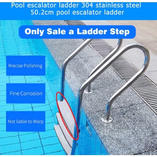 For use on 1.9 inch O.D. ladder rails Swimming Pool Molded Plastic Replacement Ladder Rung Steps w/Fixed Screws