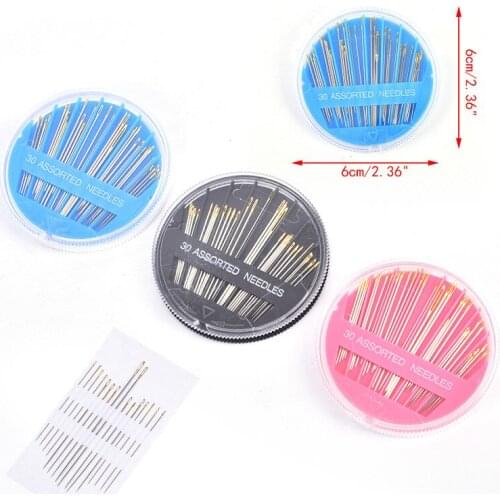 16/30Pcs Leather Hand Sewing Needles Gold Eye Needle Embroidery Tapestry Home Wool DIY Sewing Accessories Disc Mounted
