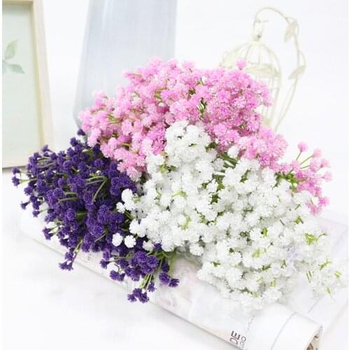 JAROWN Artificial Plastic Flowers Fake Colorful 7Heads Babysbreath Simulation Decorative Flower For Wedding Party Decorations