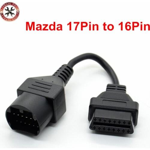 For Mazda 17Pin to 16Pin OBD2 OBD II Cable Connector cable for Mazda 17 pin connect adapter