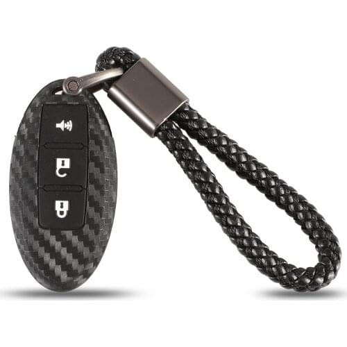Bilchave 3BT For Nissan Tidda Livida X-Trail T31 T32 Qashqai March Juke Pathfinder GTR FOB Remote Key Carbon Silicone Case Cover