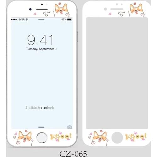 Cute Corgi Dog Panda Peach Pattern Screen Protector Tempered Glass For iPhone 6 6s 8 7 Plus Full Cover Protective Film