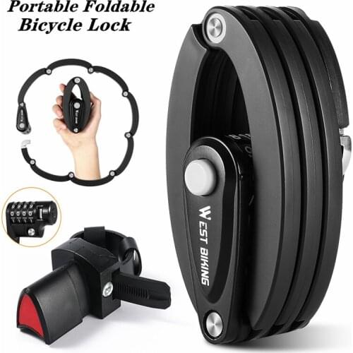 Mini Bicycle Password Lock Foldable Lock Mountain Bike Anti-theft Lock Portable Bicycle Chain Lock Riding Equipment