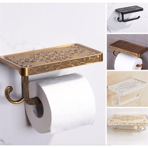 Stainless steel space aluminum European mobile phone paper towel holder Antique roll paper frame paint