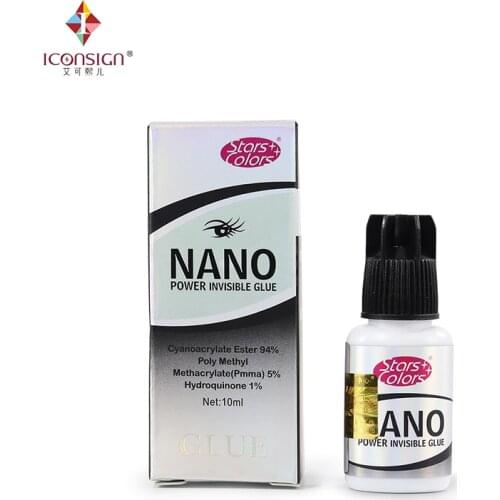 10ml Nano Power Invisible Eyelash Glue 6 seconds fast dry No Toxic Low Stimulate eyelash extension glue individual eyelash glue
