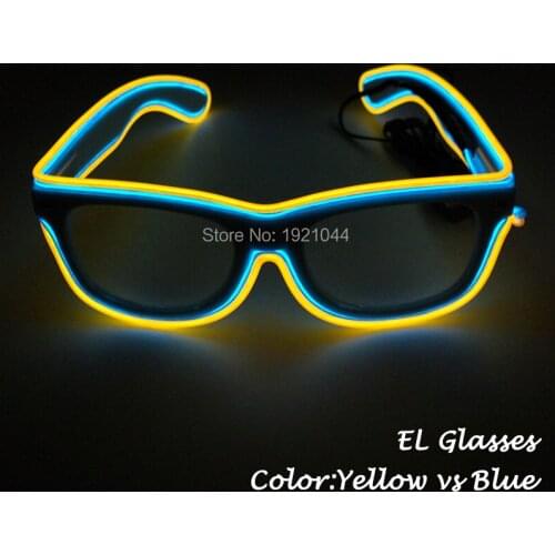 New design EL Glasses Night fluorescent Glasses Glowing Product Glasses for Glow Party Decoration with sound activated Inverter