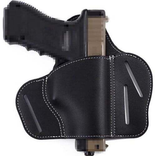 Hunting Tactical Holster Gun Accessories Leather Combat Holster Universal Compact Gun Waist Pouch Belt Handgun Pistol Holster