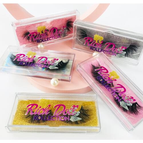 FOXYFOX Wholesale 3d Mink Lashes Case Eyelashes Box Package Custom Logo Plastic Sliding Clear Custom Lash Box In Bulk