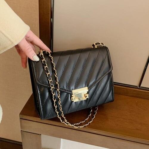 Luxury Handbags Women Bags Designer Fashion Casual Lingge Chain Female Bag New 2021 PU Leather Messenger Small Square Bag