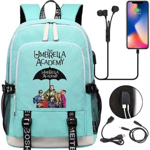 Umbrella Academy Backpack Men Women School Bags UT External USB Charge Backpacks Travel Bag Schoolbag Students Bookbag