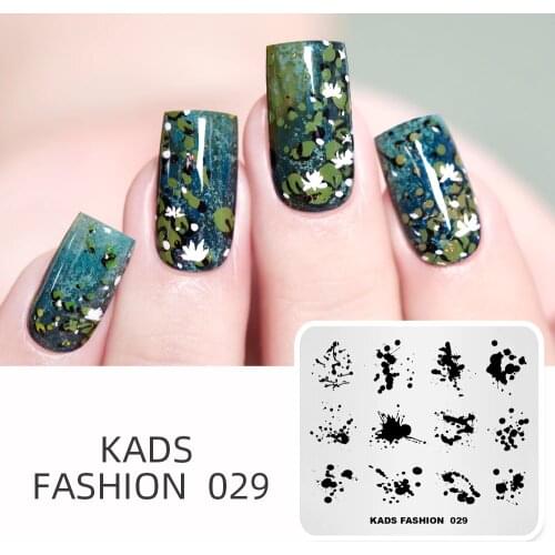 KADS Nail Templates Fashion 029 Splash-ink Painting Design Image Template Nail Stamp Templates Plate Stamping Nail Art Stencils