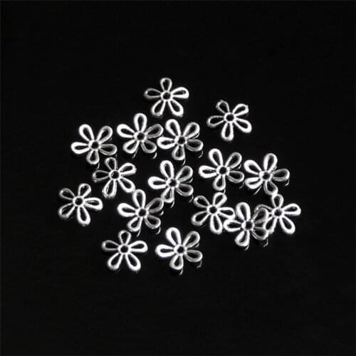 50Pcs Tibetan Silver 12mm Hollow Flowers Bead Caps DIY Handmade Making Accessories Charm Jewelry Finding