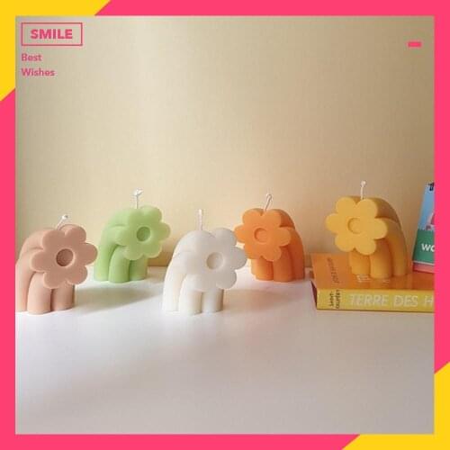 3d Heart Shape Flower Silicone Candle Mold Rainbow Columnar Candle Making Scented Aromatherapy Moulds Soy Aroma Wax Soap Tools