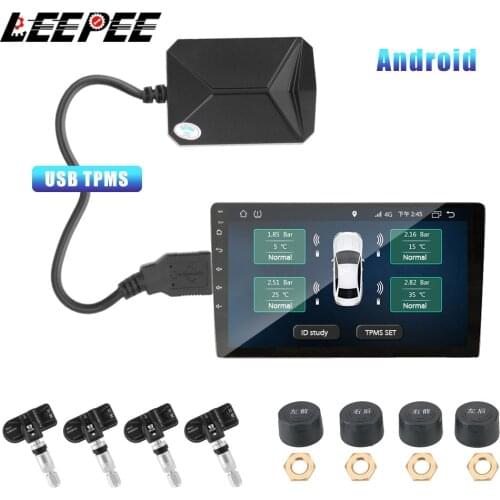Tire Pressure Monitoring System USB Android TPMS Display Alarm System 5V Internal Sensors Android Navigation Car Radio Accessory