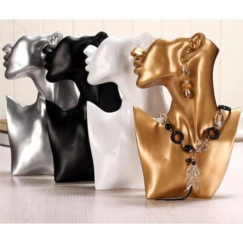 Resin Sideways Model Portrait Earring Necklace Display Stand Earring Stand Jewelry Stand Creative Jewellery Stand Props Top