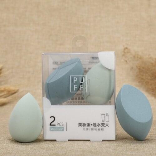 2pcs Makeup Sponge Puff Soft Cosmetic Concealer BB Liquid Cream Foundation Smooth Powder Blender Puff Wet And Dry Dual Use