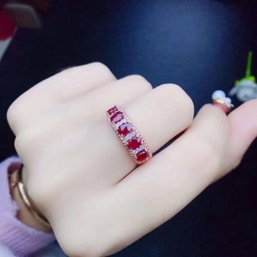 Natural And Real Wedding Ruby Ring 925 Sterling Silver Fine Jewerly Wedding Party ring